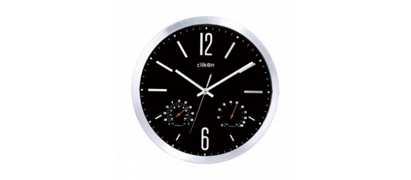 Clikon WALL CLOCK ROUND SHAPE WITH BLACK COLOR AND DATE NEEDLE - CK1115