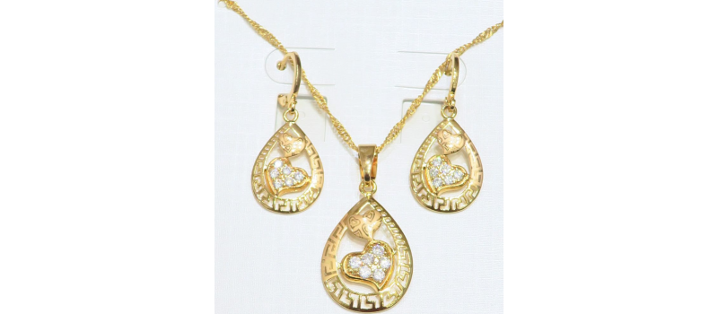  18 K gold plated jewellery set