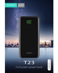 xipin Power Bank T23 10000mAh, full-screen LCD power bank X20 black