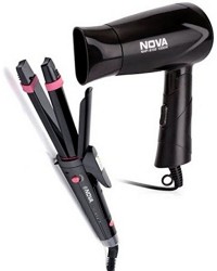 Nova NHC-993 Wet and Dry premium Multisytler Hair Straightener and Curler (Large) with Nova NHP-8100 Hair Dryer (Combo)