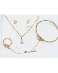 4 In 1 Fashion charm 18 K gold plated jewellery set