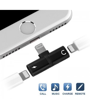 2 in 1 Lightning Splitter Adapter Headphone Jack Audio Charge Adapter for iPhone
