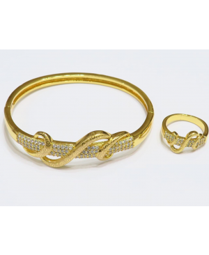 18 K gold plated bangles with ring